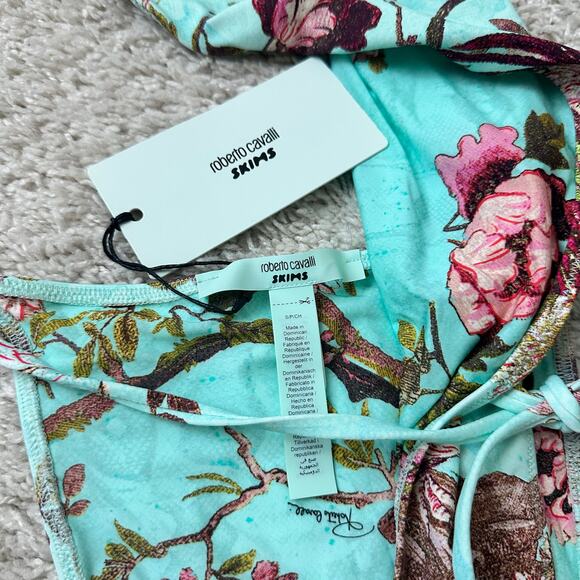 NWT ROBERTO CAVALLI X SKIMS TIE WAIST ONE PIECE IN FAGIANELLA PRINT SIZE SMALL - Picture 8 of 10